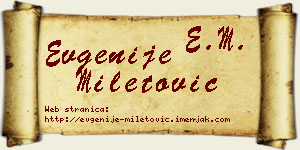 Evgenije Miletović vizit kartica